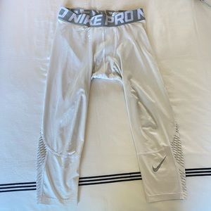 Men's White Nike Pro Sports Tights Size Medium